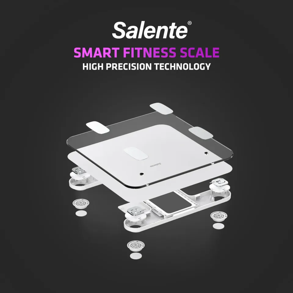 Salente MaxFit, chytrá osobní diagnostická fitness váha, Bluetooth, bílá