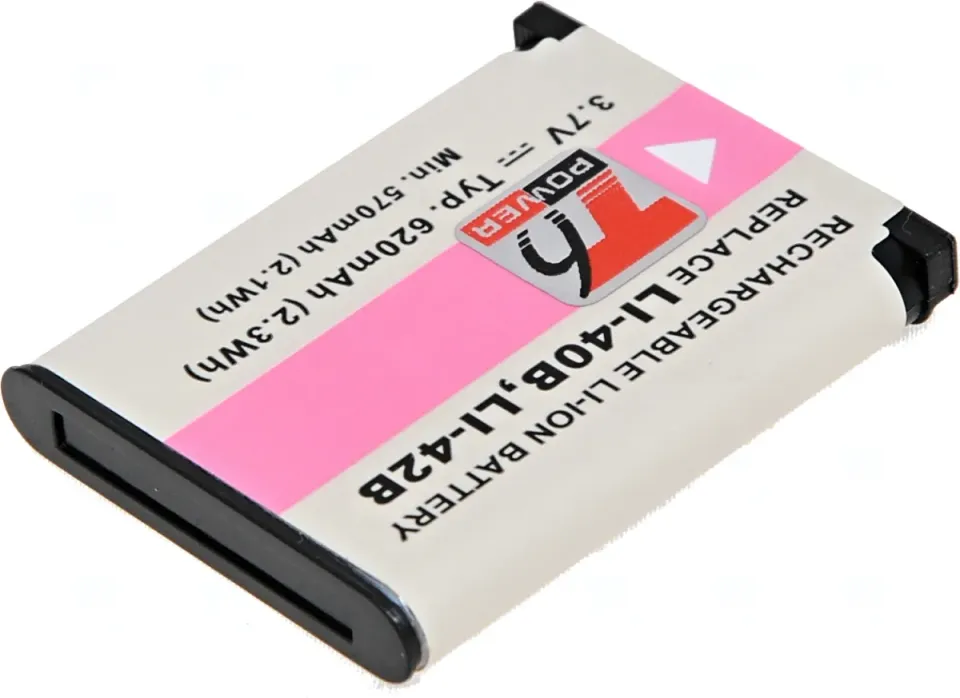 Baterie T6 Power Olympus Li-40B, Li-42B, D-Li63, EN-EL10, NP-45, NP-80, D-Li108, 620mAh, 2,3Wh