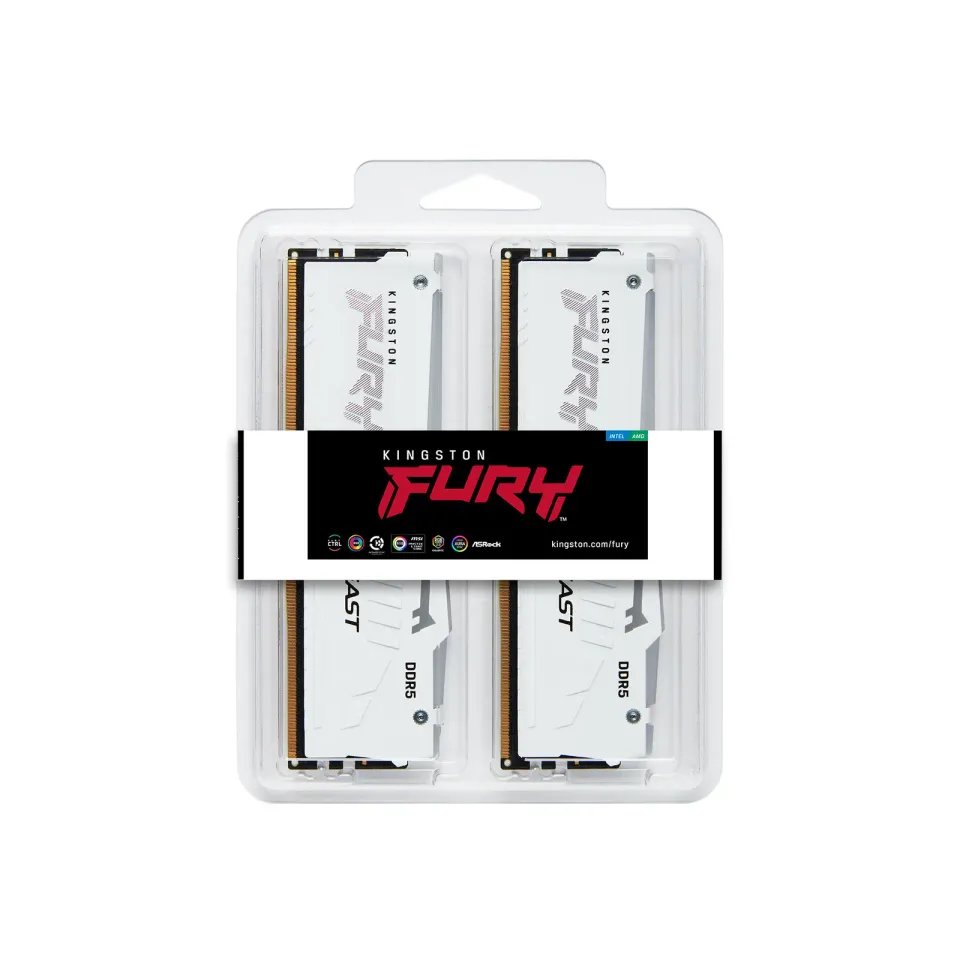 KINGSTON 32GB 5600MT/s DDR5 CL40 DIMM (Kit of 2) FURY Beast White RGB XMPP