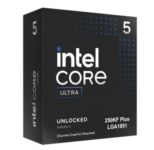 INTEL cpu CORE ULTRA 5 250KF Plus, socket1851 BOX (bez chladiče, 30M cache, max 5.3 GHz) bez grafiky