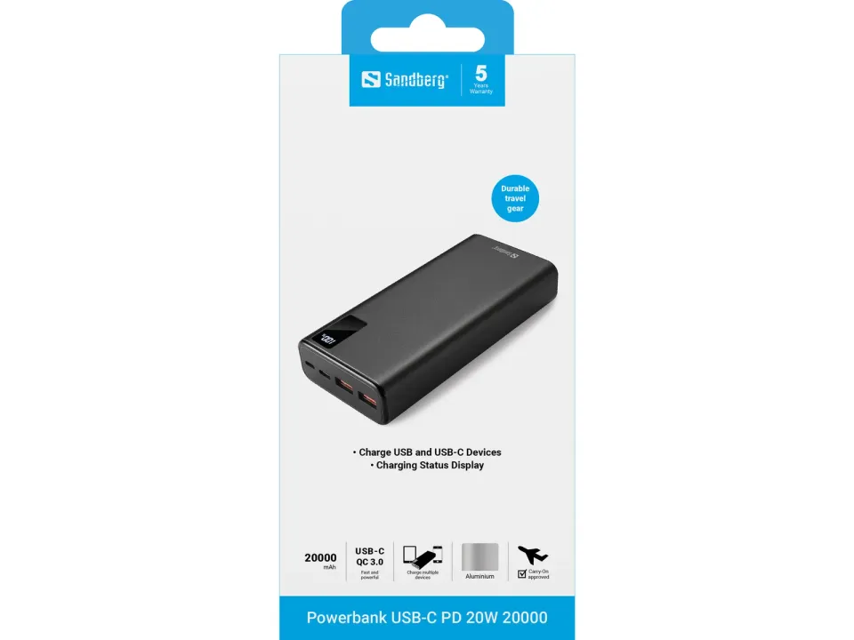 Sandberg Powerbank USB-C PD 20W 20000