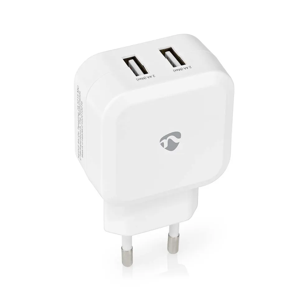 Nedis WCHAU484AWT - Síťová Nabíječka | 24 W | Funkce rychlého nabíjení | 2x 2.4