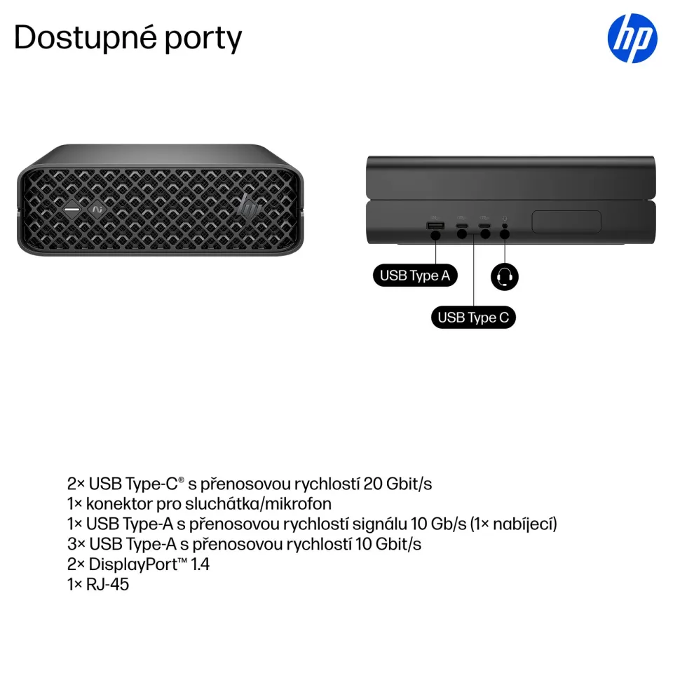 HP PC Z2 Mini G1i Intel Core U7 265 vPro, RTX A400 4GB, 2×16GB DDR5,1TB, no Kb+Mouse,WiFi 7+BT, 280W,Win11Pro,3yo