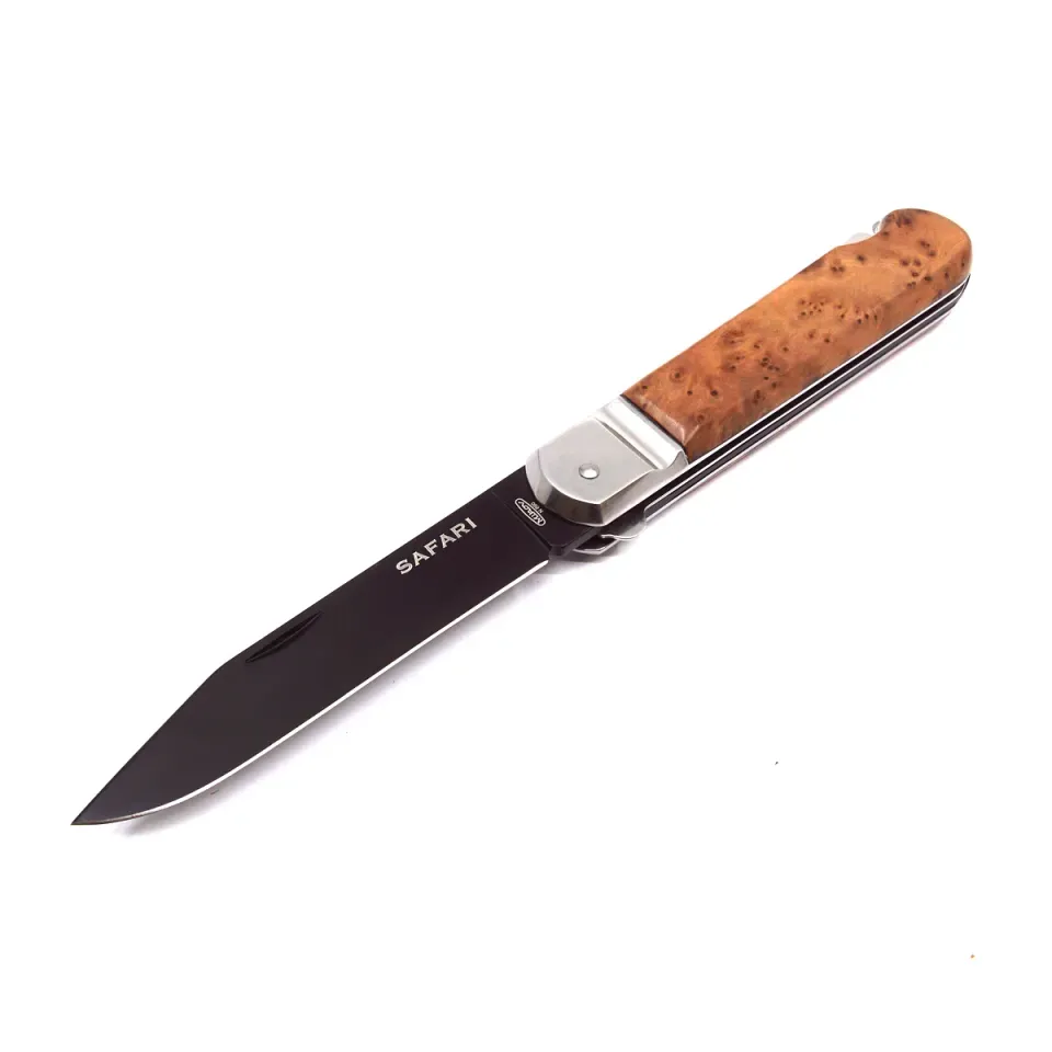 Lovecký zavírací nůž SAFARI HUNTER 2dílný s pilkou - střenka dřevo 230-BD-2/K SAFARI