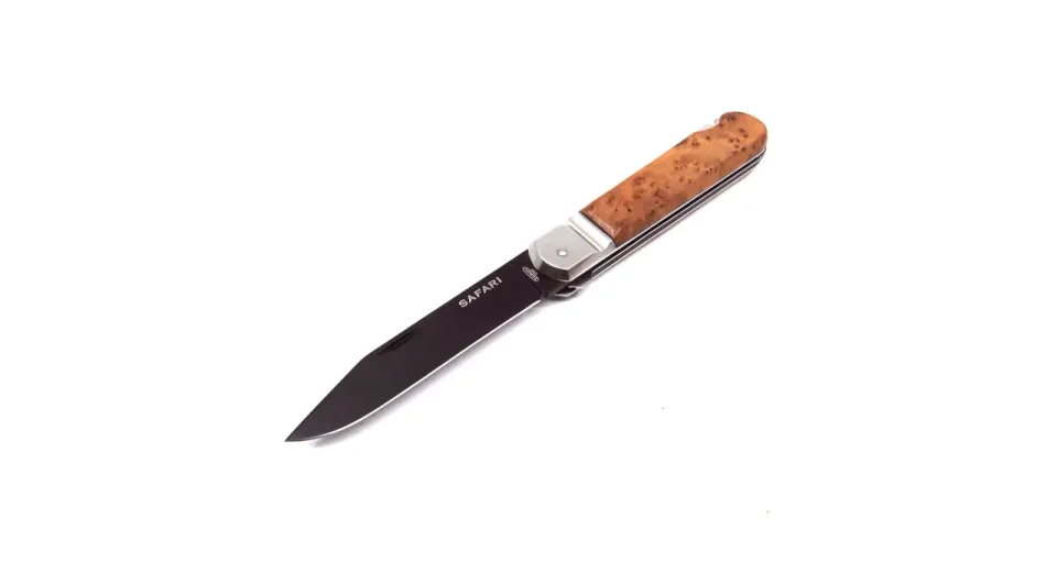 Lovecký zavírací nůž SAFARI HUNTER 2dílný s pilkou - střenka dřevo 230-BD-2/K SAFARI