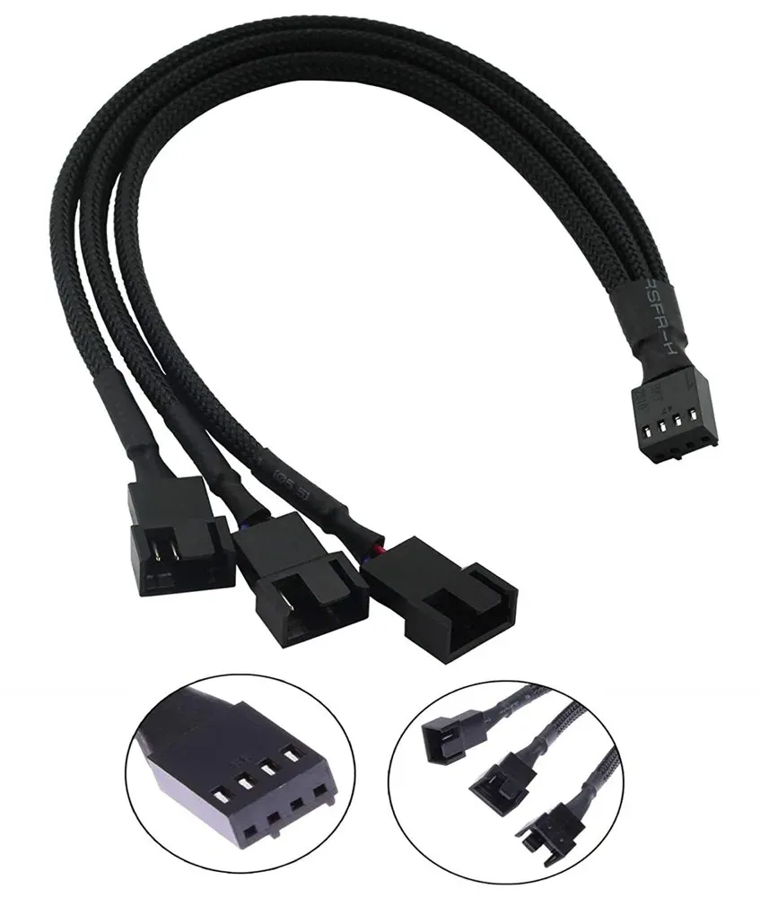 1stCOOL kabel Fan PWM splitter, redukce pro ventilátory 1x 4pin PWM na 3x 4pin PWM