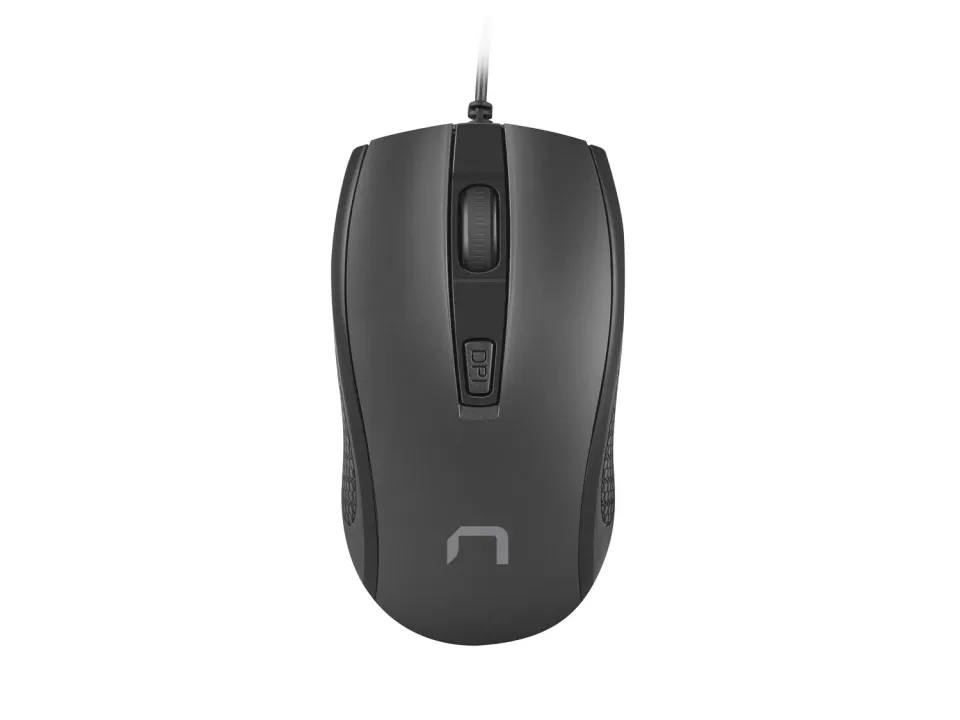 Natec optická myš HOOPOE 2/1600 DPI/Kancelářská/Optická/1 600 DPI/Drátová USB/Černá