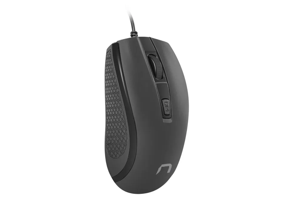 Natec optická myš HOOPOE 2/1600 DPI/Kancelářská/Optická/1 600 DPI/Drátová USB/Černá
