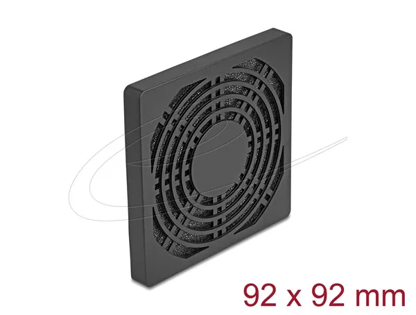 Delock Rošt ventilátoru s protiprachovým filtrem, rozměr 92 x 92 mm, černý