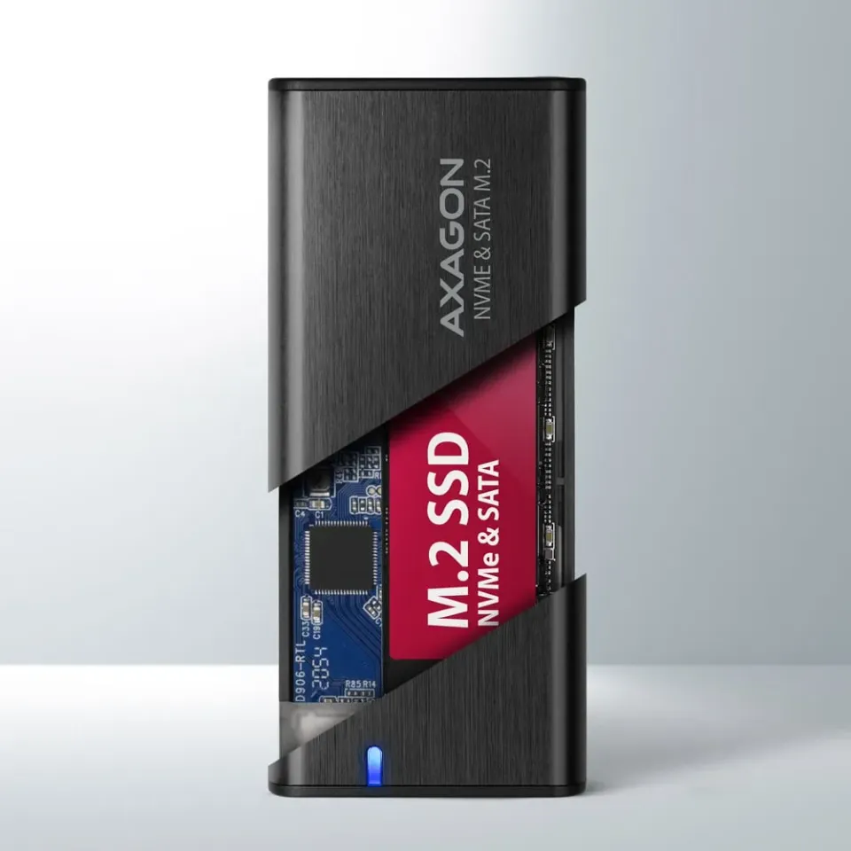 AXAGON EEM2-SB2 SUPERSPEED+ USB-C - M.2 NVME & SATA SSD RAW BOX Externí USB-C 3.