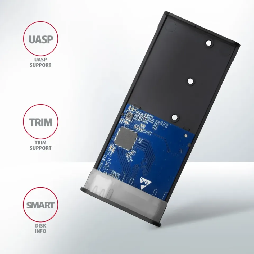 AXAGON EEM2-SB2 SUPERSPEED+ USB-C - M.2 NVME & SATA SSD RAW BOX Externí USB-C 3.