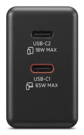 Lenovo Dual USB-C 65W GaN Charger - duální nabíječka 2x USB-C, 45W + 18W, černá
