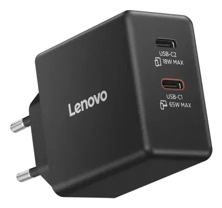 Lenovo Dual USB-C 65W GaN Charger - duální nabíječka 2x USB-C, 45W + 18W, černá