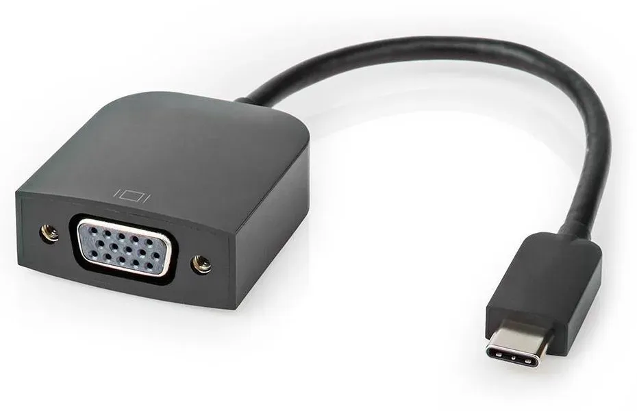 NEDIS kabelový adaptér USB 3.2 Gen 1/ USB-C zástrčka - VGA (D-SUB) zásuvka/ kulatý/ černý/ 20cm