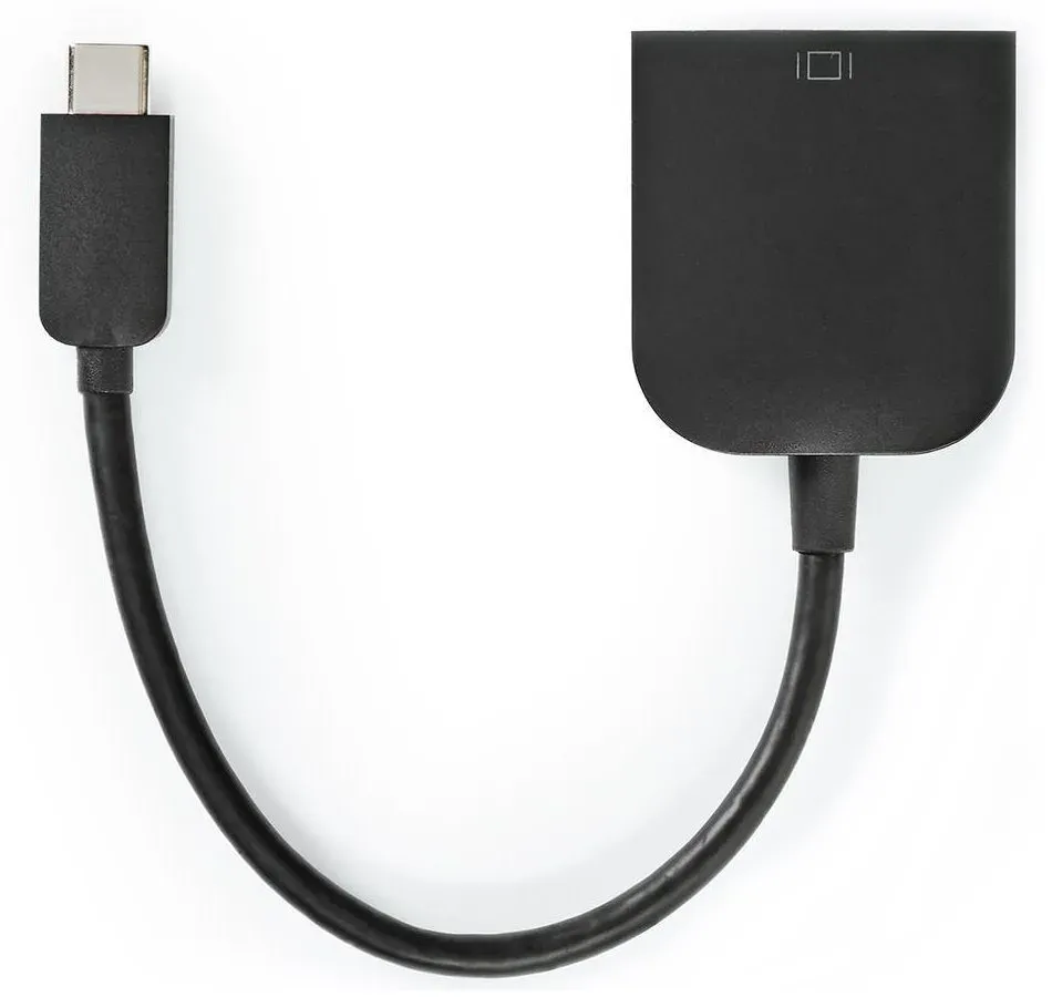 NEDIS kabelový adaptér USB 3.2 Gen 1/ USB-C zástrčka - VGA (D-SUB) zásuvka/ kulatý/ černý/ 20cm