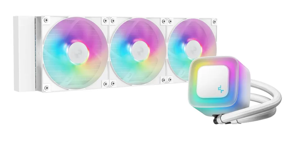 DEEPCOOL Vodní chladič LE360 WH V2, ARGB, 3x120mm, AM5, LGA1851, bílá