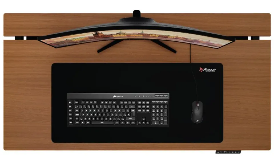 AROZZI ZONA Mousepad XL Pure Black/ XL podložka na stůl/ 900x420x4 mm/ voděodolná