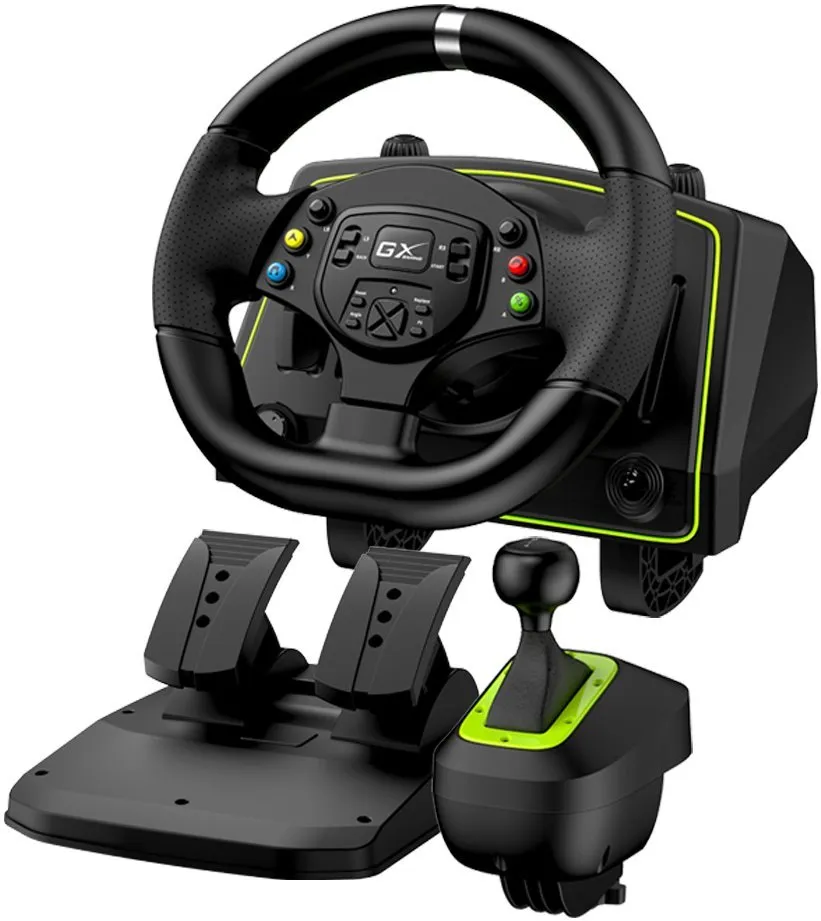 GENIUS GX Gaming volant SpeedMaster X2/ drátový/ USB/ 1080° rotační a vibrační/ pedály/ řadící páka/ pro PC, ...