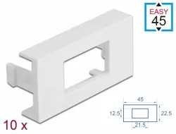 Delock Destička modulu Easy 45, obdélníková, s výřezem 12,5 mm x 21,5 mm, 45 x 2