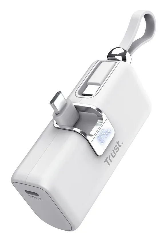 TRUST powerbanka PACTO 5000 PD POCKET, bílá