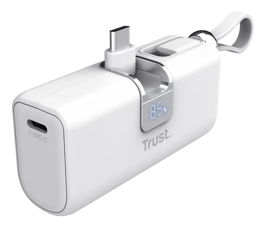 TRUST powerbanka PACTO 5000 PD POCKET, bílá