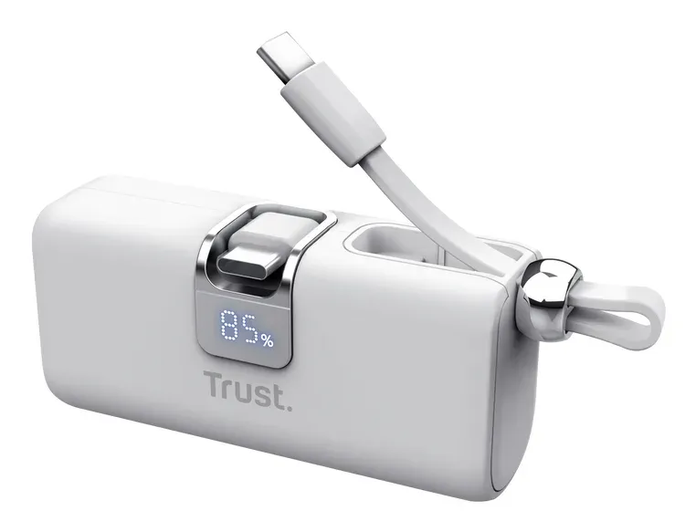 TRUST powerbanka PACTO 5000 PD POCKET, bílá