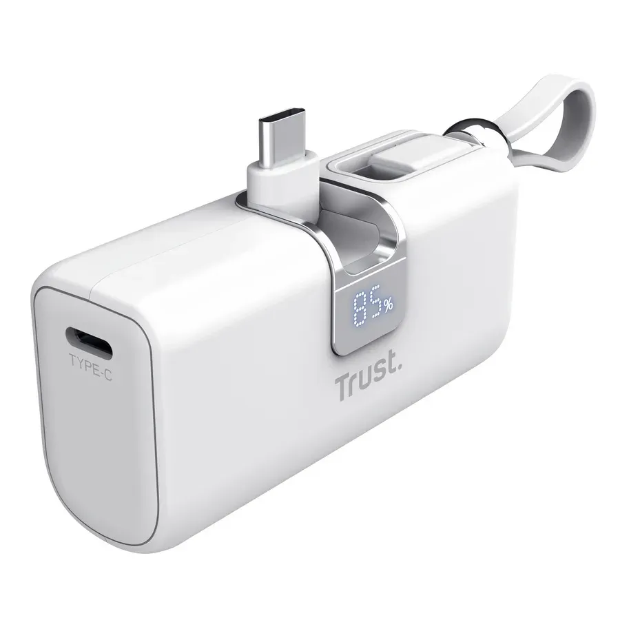 TRUST powerbanka PACTO 5000 PD POCKET, bílá
