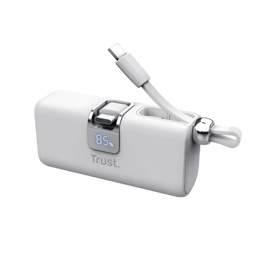 TRUST powerbanka PACTO 5000 PD POCKET, bílá