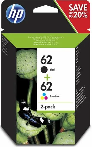 HP N9J71AE = sada originálních náplní náplň č.62 černá+barevná C2P04AE+C2P06AE (pro Envy 5540, 5640, 7640, OfficeJet5740)