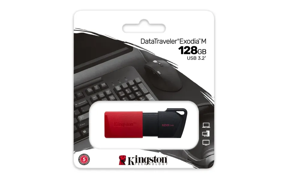 KINGSTON DataTraveler EXODIA M 128GB USB3.2 Gen1 flash drive (červený černý)