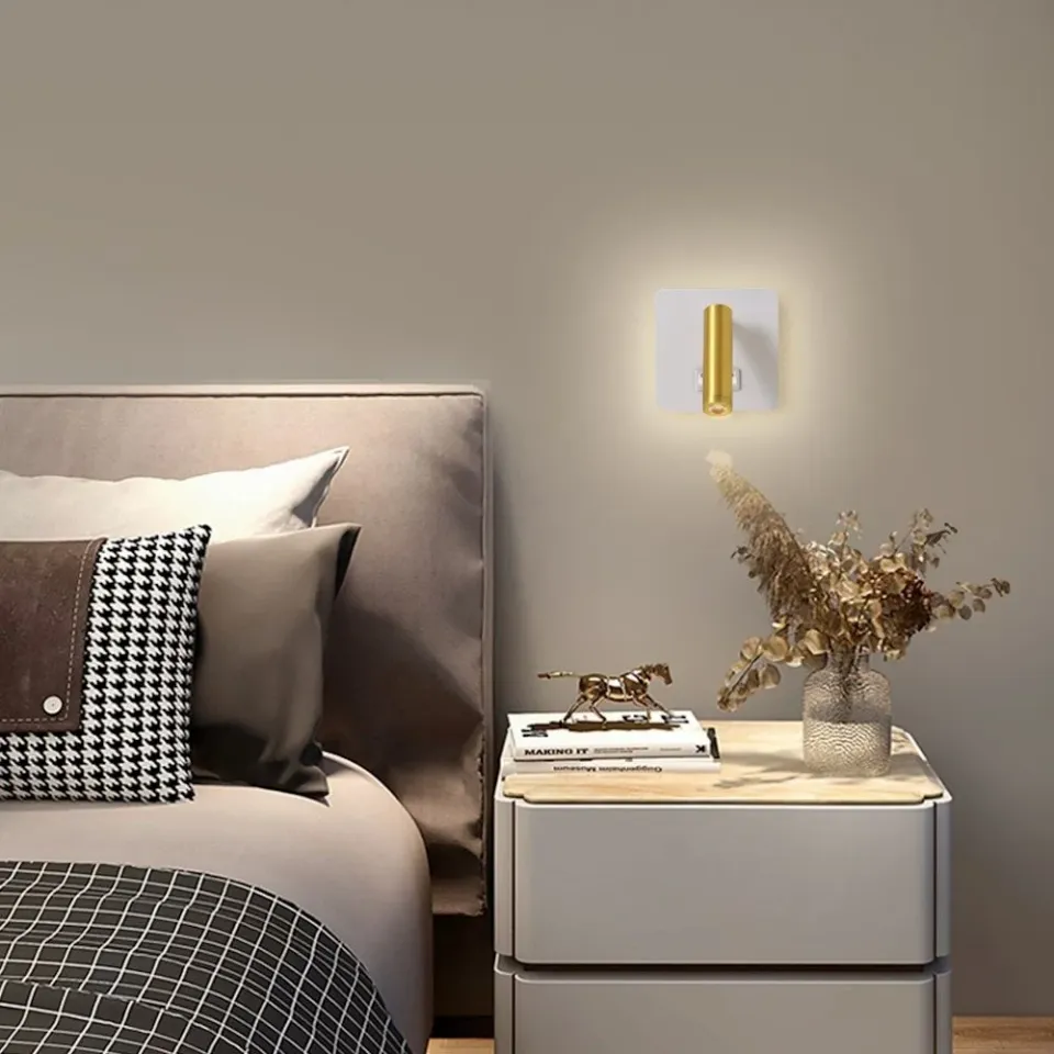 IMMAX GOAL designové nástěnné LED svítidlo, 2 vypínače, 7W, bílo-zlaté