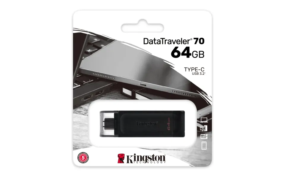 KINGSTON DataTraveler 70 64GB black USB3.2 Type-C Gen1 flash drive