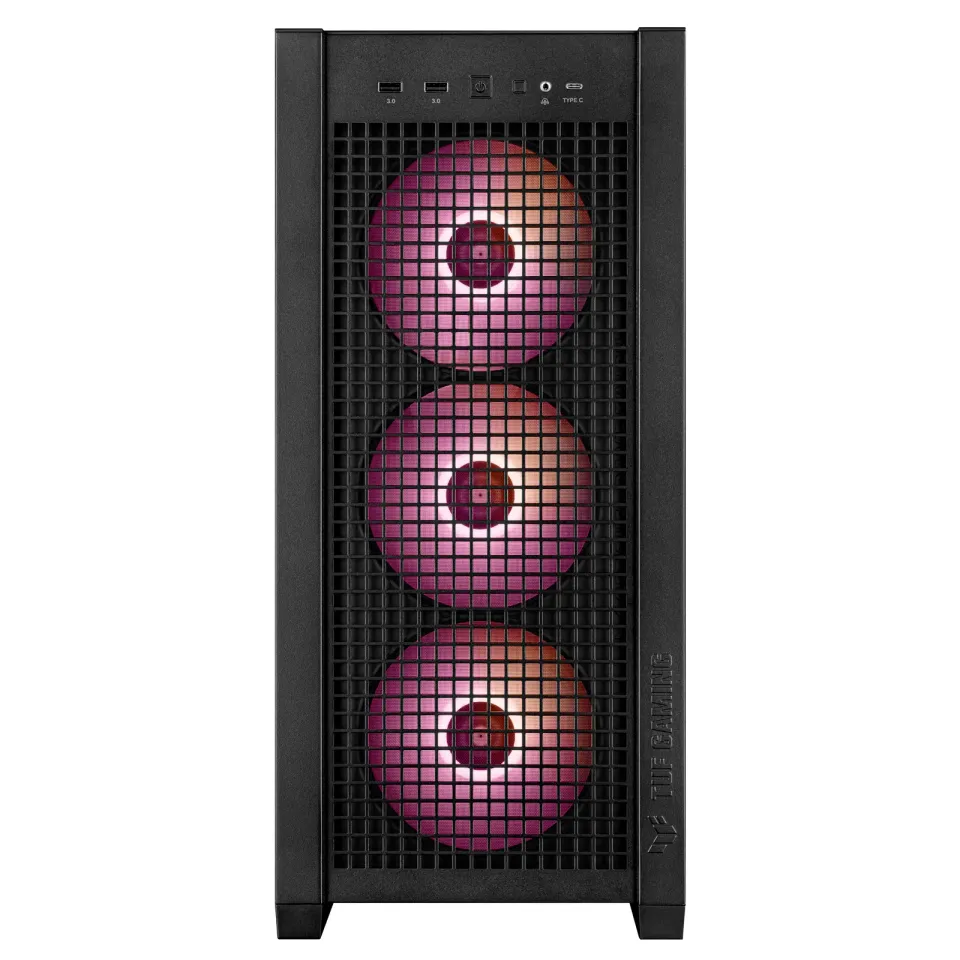 ASUS case TUF GAMING CASE (GT302) TG, Mid Tower, 4x 140mm ARGB Fan, černá