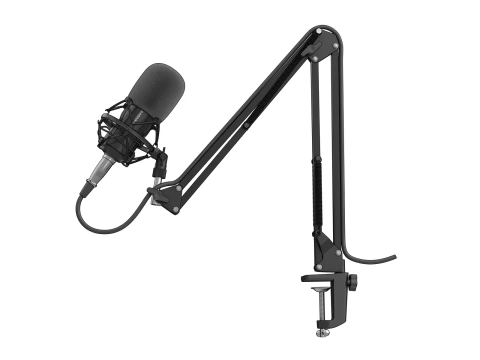 Streamovací mikrofon Genesis Radium 300,XLR, kardioidní polarizace, ohybné rameno, pop-filter