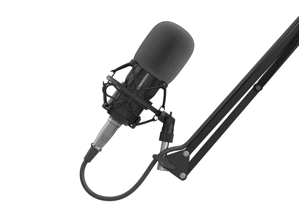 Streamovací mikrofon Genesis Radium 300,XLR, kardioidní polarizace, ohybné rameno, pop-filter