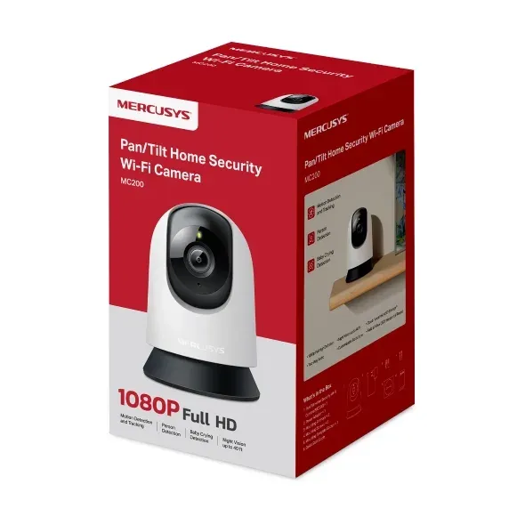 Mercusys MC200 Wi-Fi bezpečnostní kamera pro domácnost s funkcí otáčení a nakláp