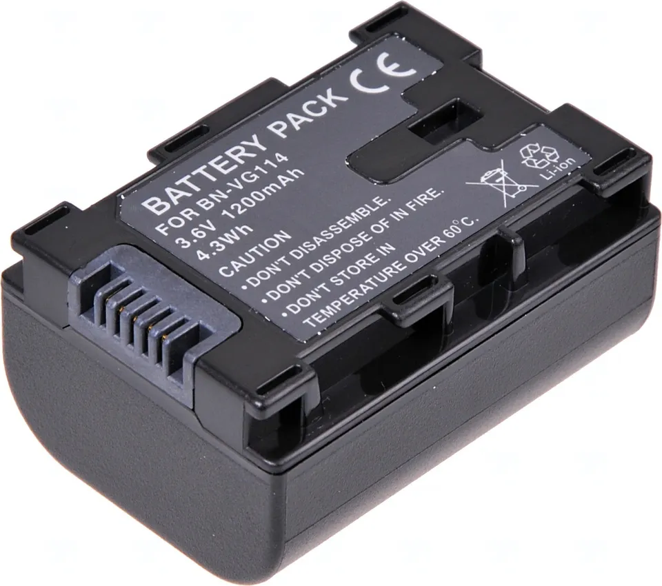 T6 Power battery for JVC BN-VG107, BN-VG108, BN-VG114, 1200mAh, 4.3Wh