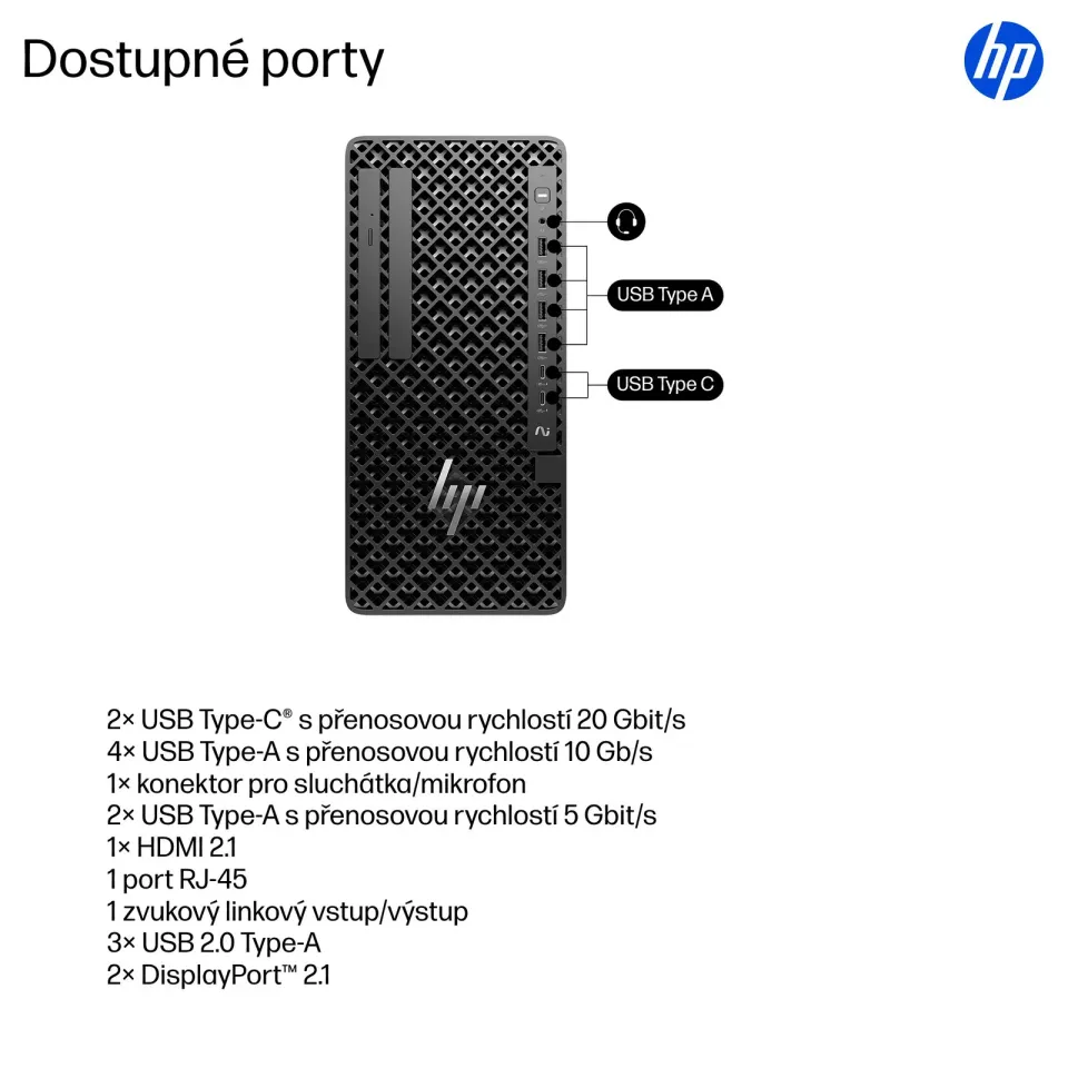 HP PC Z1 Tower G1i 500W, Intel Core U7 265 vPro, RTX A1000 8GB,1x32GB DDR5,1TB,WiFi 7+BT,Kb+M,Win11Pro,3yo