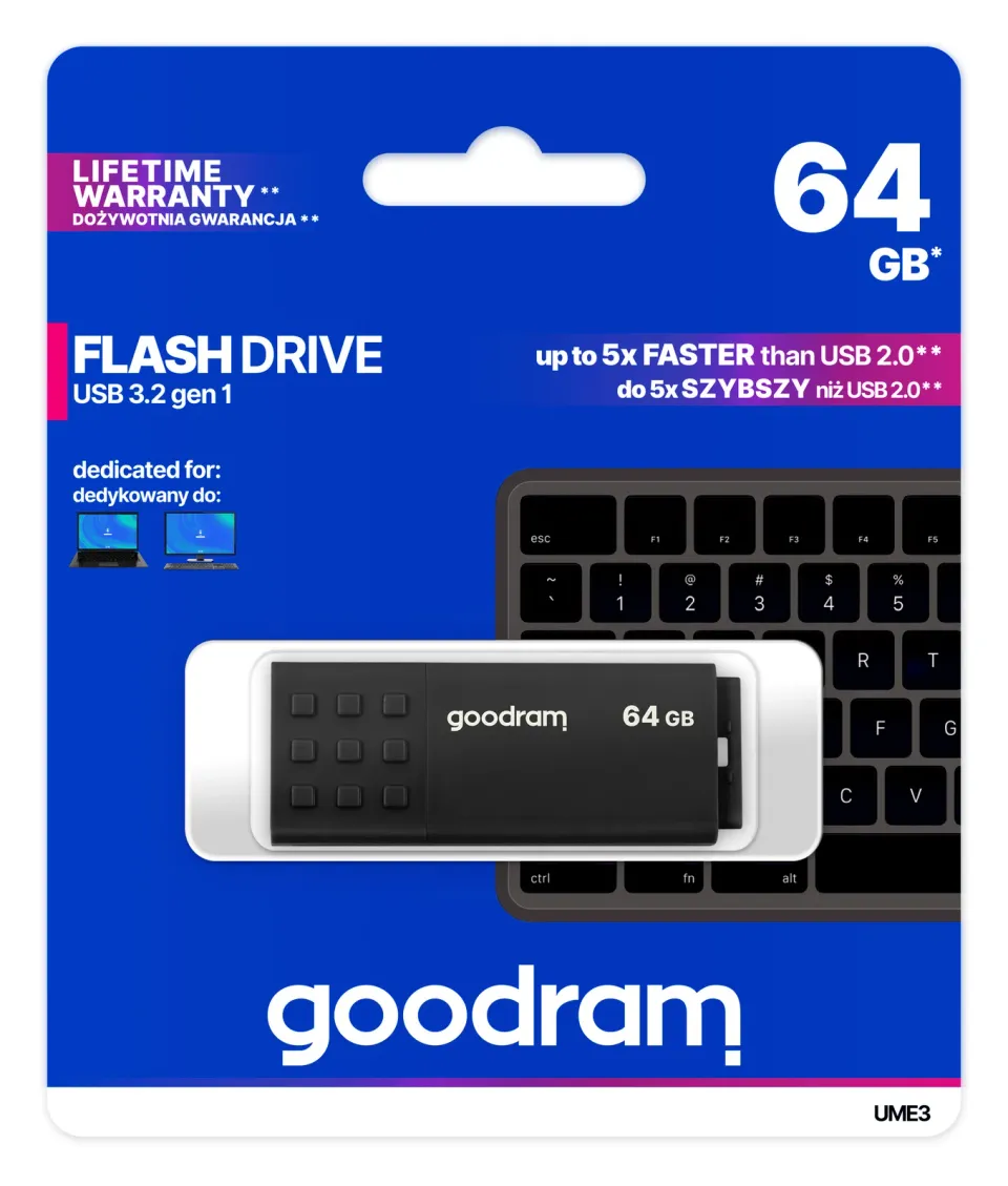 GOODRAM Flash Disk 64GB UME3, USB 3.0, černá