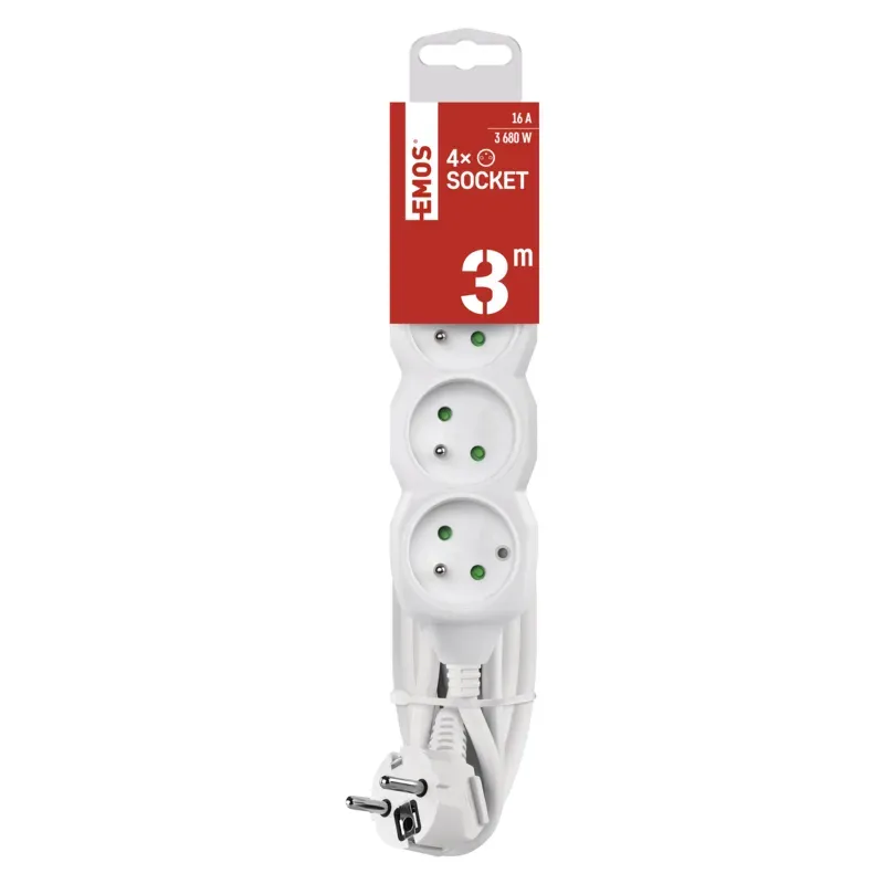 EMOS prodlužovací přívod 4z/3m 1,5mm