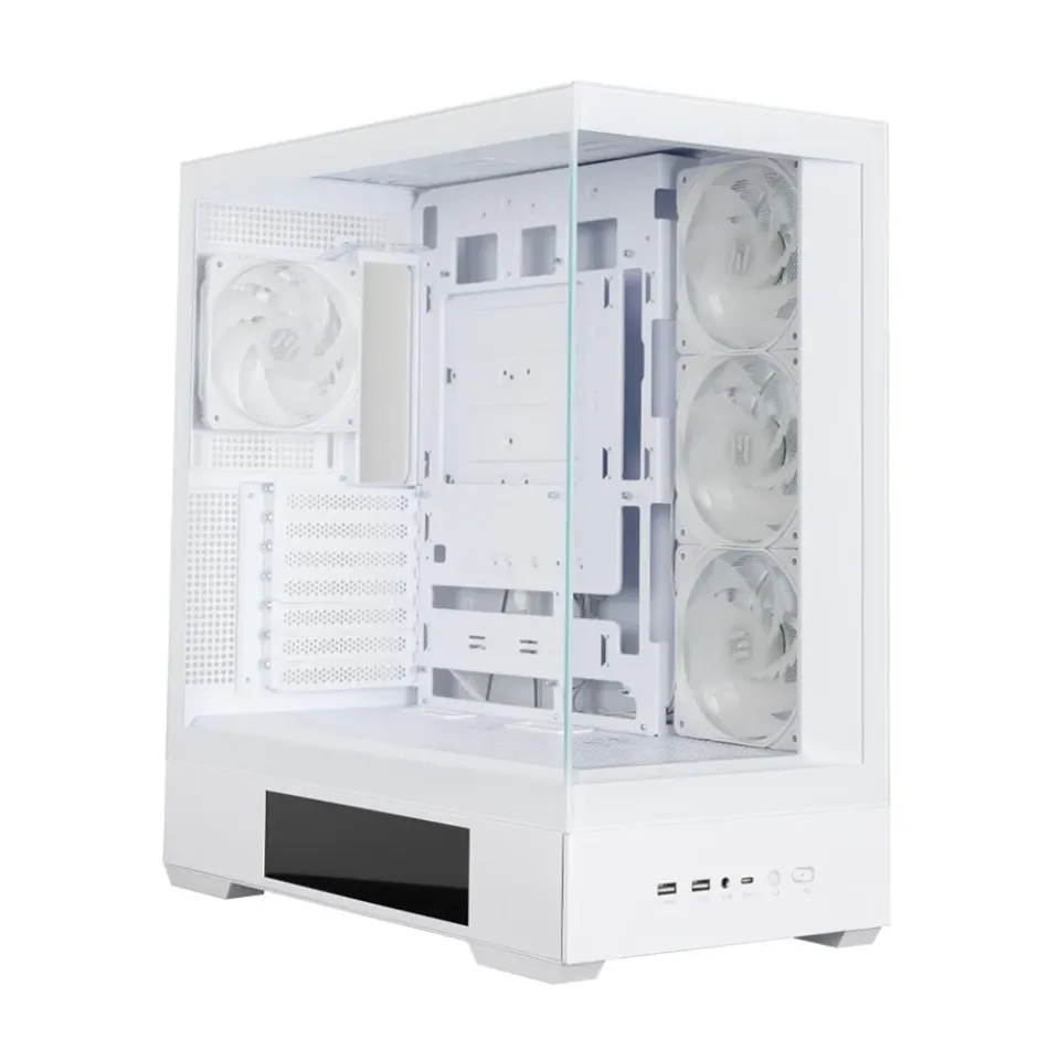 Zalman skříň P40 DS / ATX / 4x120mm ARGB fan / 2xUSB 3.0 / USB-C / displej / panoramatická / bílá