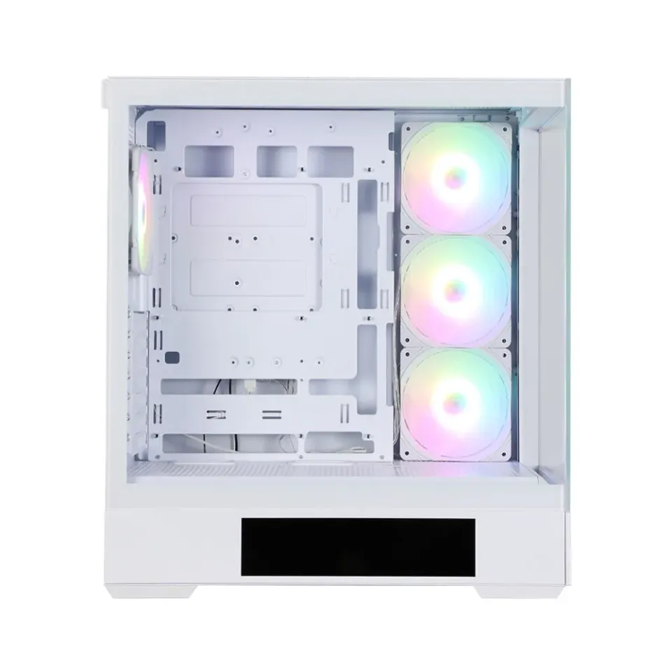 Zalman skříň P40 DS / ATX / 4x120mm ARGB fan / 2xUSB 3.0 / USB-C / displej / panoramatická / bílá
