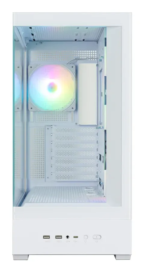 Zalman skříň P40 DS / ATX / 4x120mm ARGB fan / 2xUSB 3.0 / USB-C / displej / panoramatická / bílá