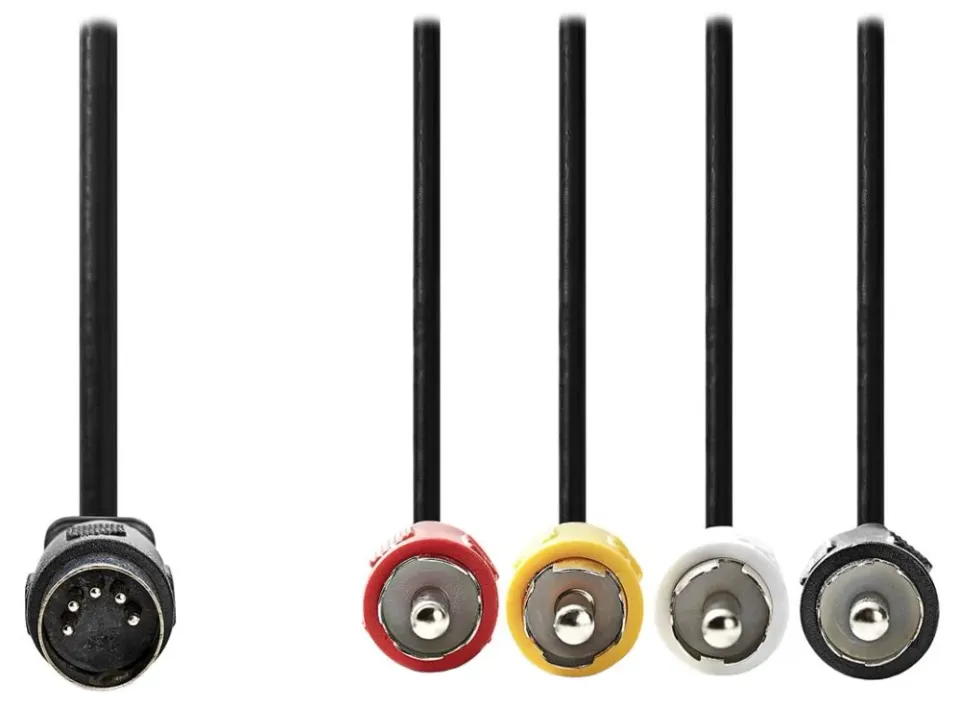 Nedis CAGL20400BK10 - Audiokabel DIN | DIN 5-pin Zástrčka - 4x RCA Zástrčka | 1