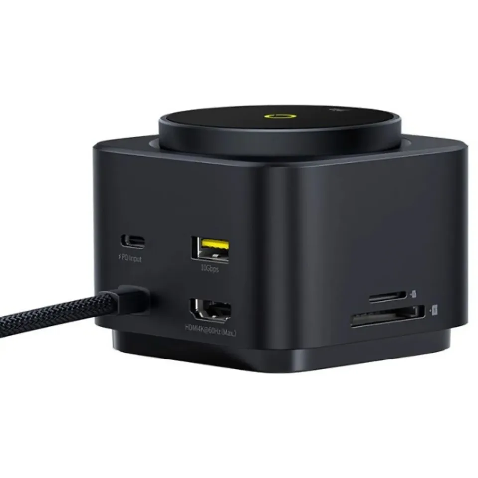 Baseus Nabíjecí stanice MagPro 7v1 s bezdrátovým nabíjením 15W cosmic black
