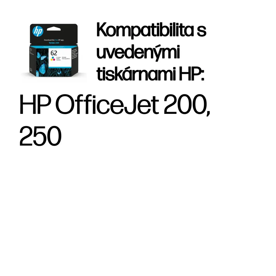 HP C2P06AE originální náplň barevná č.62 color (cca 165stran, pro Envy 5540)