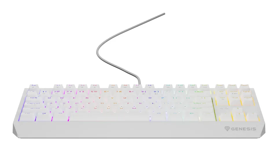 Genesis herní klávesnice THOR 230/TKL/RGB/Outemu Red/Drátová USB/US layout/Bílá