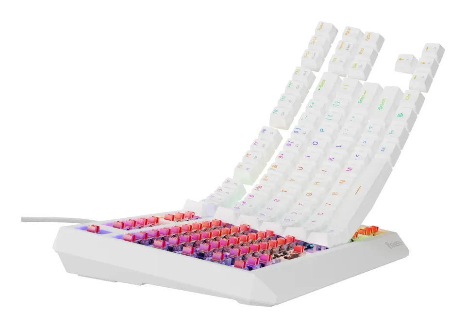 Genesis herní klávesnice THOR 230/TKL/RGB/Outemu Red/Drátová USB/US layout/Bílá