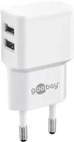Goobay Napájecí a nabíjecí adaptér 230V na 2x USB, max.2,4A, bílý