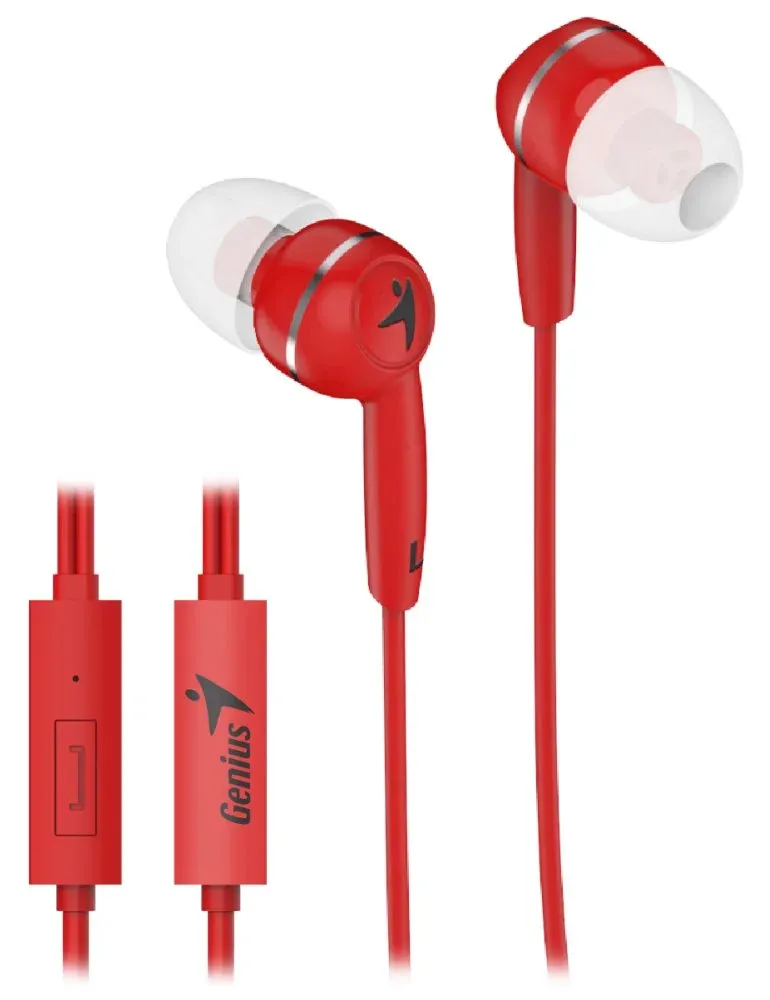 GENIUS HS-M320 /sluchátka s mikrofonem/ 3,5mm jack - 4 pin/ červený